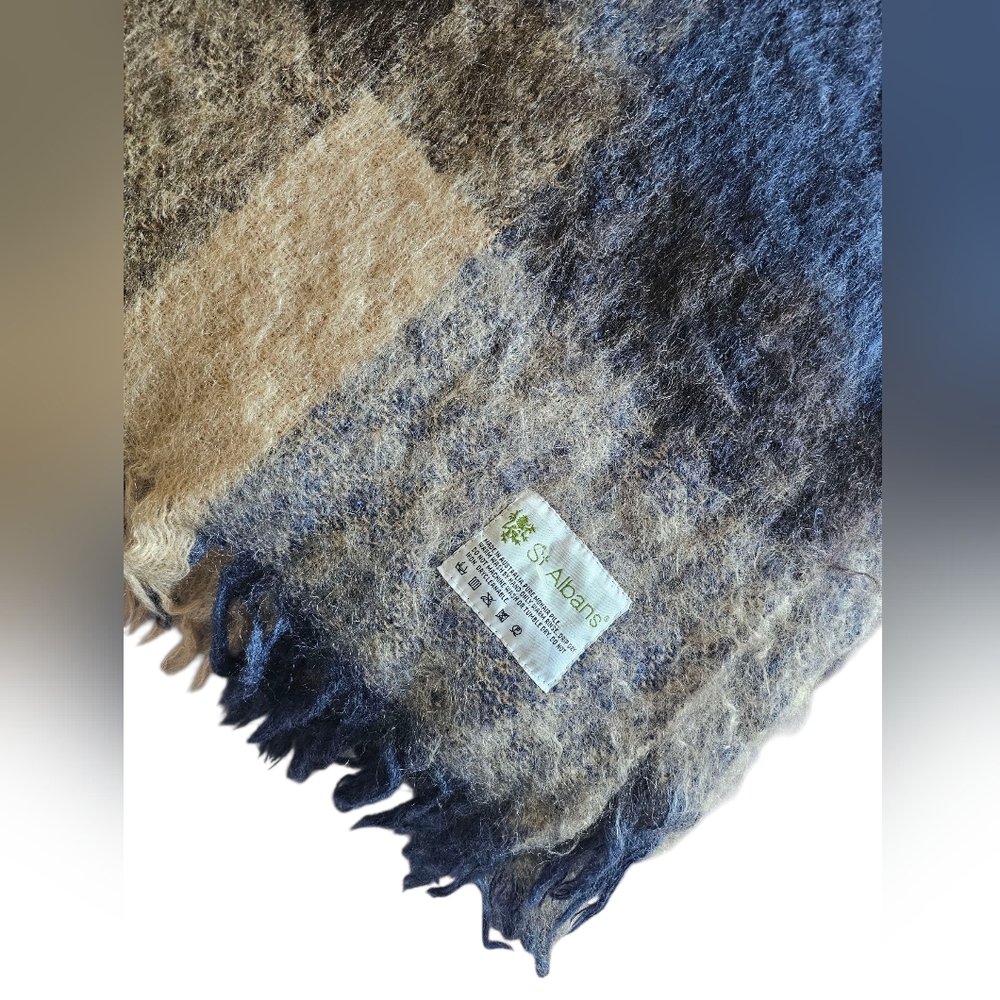 St. Albans Australia Pure Mohair Plaid Preppy 50×65 Scarf‎ Throw Blanket